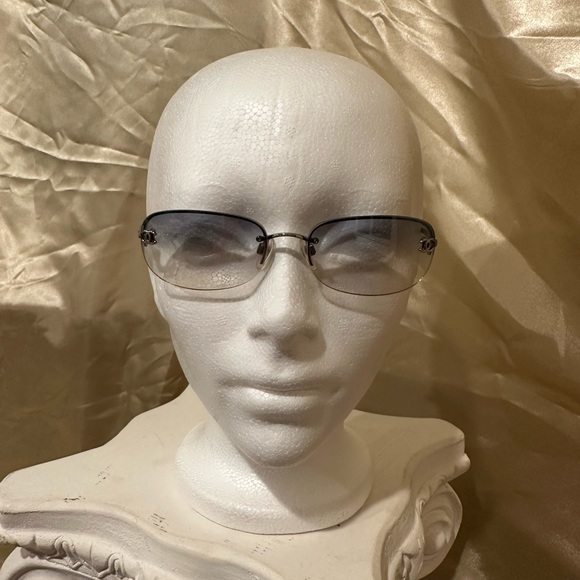 Chanel 4099 Rimless CC Vintage Y2K Sunglasses in Grey Blue Hue - Picture 7 of 16